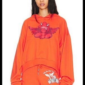 Boys lie Orange Graphic Hoodie